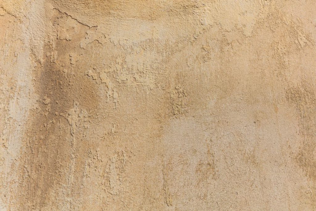 stucco wall color partly faded
